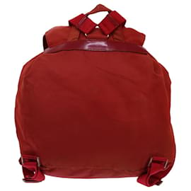 Prada-PRADA Backpack Nylon Red Auth 54890-Red