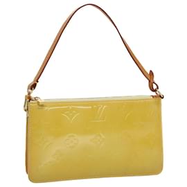 Louis Vuitton-LOUIS VUITTON Vernis Lexington Accessory Pouch Lime Yellow M91058 Auth tb883-Other