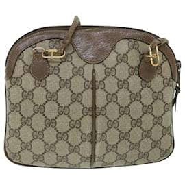 Gucci-GUCCI GG Canvas Web Sherry Line Shoulder Bag Beige Red 904 02 047 Auth ar10172-Red,Beige