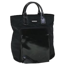 Gucci-GUCCI Hand Bag Nylon Leather Black 010 2020 0528 06 Auth bs8488-Black