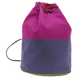 Hermès-HERMES Shoulder Bag Canvas Pink Auth bs8310-Pink