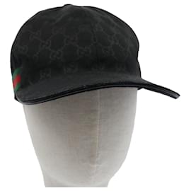 Gucci-GUCCI GG Canvas Web Sherry Line Cap L Red Black Green 200035 Auth yk8647-Black,Red,Green