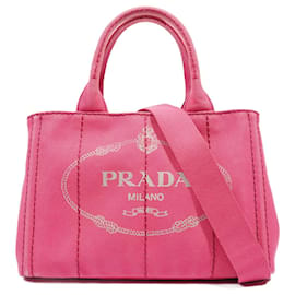 Prada-Prada Canapa Tote Pink Cotton-Pink