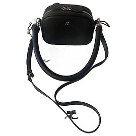 Sac à main en cuir noir Courreges Noir