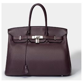Hermès HERMES BIRKIN BAG 35 in Violet Leather - 101465 Purple