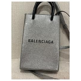 Balenciaga-BALENCIAGA Sacs à main T.  Cuir-Gris