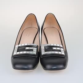 Gucci-Zapatos de tacón medio Crystal G negros-Negro