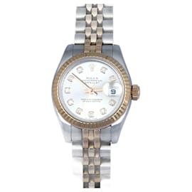Rolex-Rose gold/Silver Oyster Perpetual Datejust Wristwatch-Golden