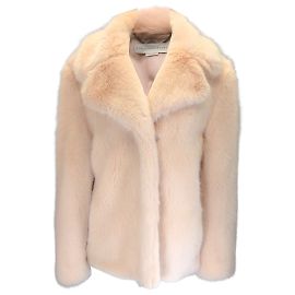 Stella Mc Cartney Stella McCartney Pfirsichfarbene Kunstpelzjacke Pink