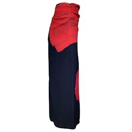 Dries Van Noten-Dries van Noten Black / Red Printed Crepe Midi Skirt-Red