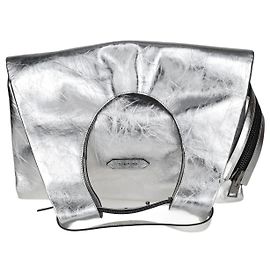 Tom Ford Bolsa de ombro prateada futurista com zíper Prata