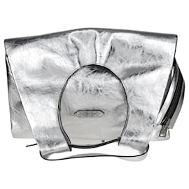 Tom Ford-Silver Futuristic Zipped Shoulder Bag-Silvery