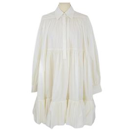 Loewe Robe mi-longue blanche Blanc