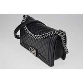 Chanel-Black Quilted Medium Boy Bag-Black