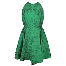 Alice + Olivia-Green Open Back Sleeveless Dress-Green