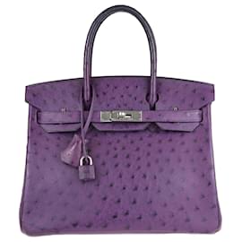 Hermès-Hermes Ultra Violet Ostritch Birkin 30 Bag w/ PHW-Other
