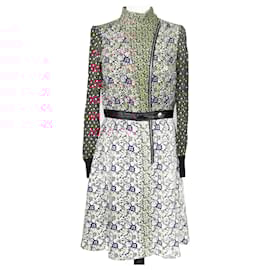 Louis Vuitton-Robe midi fleurie multicolore-Multicolore