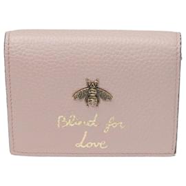 Gucci-Pink Bee Blind For Love Compact Wallet-Pink