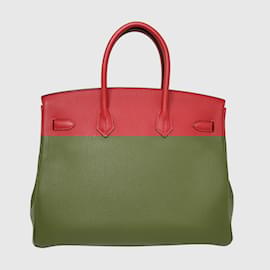 Hermès-RED Birkin 35 W/ PHW-Red