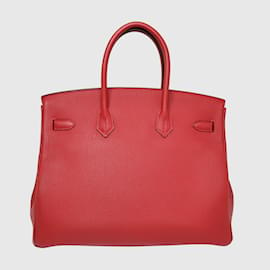 Hermès-Birkin ROUGE 35 W/ PHW-Rouge