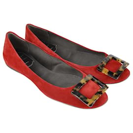 Roger Vivier-Bailarinas Belle de carey rojo-Roja