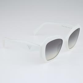 Prada-White SPR 16W Eyewear Geometric Frame Sunglasses-White