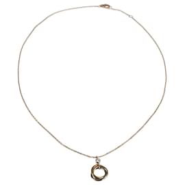 Cartier-Three Tone Trinity Diamond Pendant Necklace-Golden