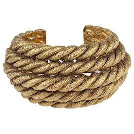 Chanel-Bracelet manchette en corde vintage doré-Doré