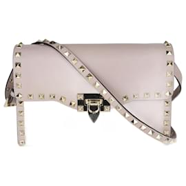 Valentino-Petit sac à bandoulière beige Rockstud Grainy-Beige