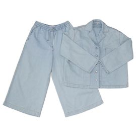 Loewe Conjunto de blusa e calça jeans azul claro Azul