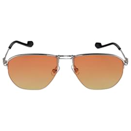 Autre Marque-Orange Tinted Rectangular Sunglasses-Orange