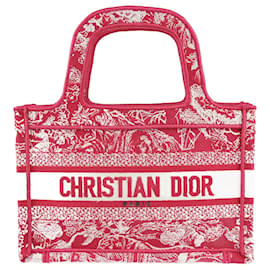 Christian Dior-Red Toile De Jouy Embroidery Tote Bag-Rouge