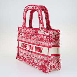 Christian Dior-Red Toile De Jouy Embroidery Tote Bag-Rouge