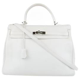 Hermès-Kelly blanca 35 W/ PHW-Blanco