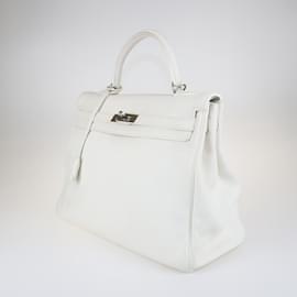 Hermès-Kelly blanca 35 W/ PHW-Blanco