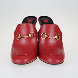Gucci-Red Blood Horsebit Mules Sandalen-Rot