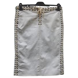 Gonna Yves Saint Laurent Eggshell Taglia 42 Bianco sporco