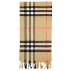 Burberry-Mu Giant Check Scarf - Burberry - Cashmere - Archive Beige-Beige