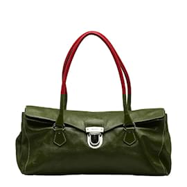 Prada-Leather Easy Shoulder Bag-Red