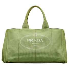 Prada-Canapa Logo Handbag-Green