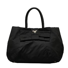 Prada-Tessuto Bow Handbag-Black