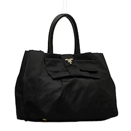 Prada-Tessuto Bow Handbag-Black