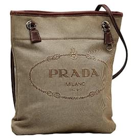 Prada-Canapa Logo Crossbody Bag BT0551-Brown