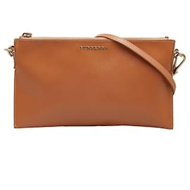 Burberry-Burberry Brown Leather Crossbody Bag-Brown