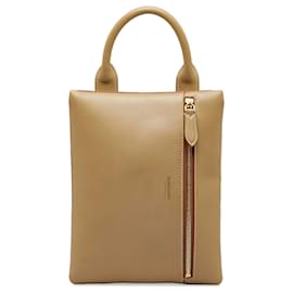 Burberry-Burberry Brown Leather Handbag-Brown,Taupe