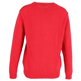 Polo Ralph Lauren Red X Browns Polo Bear Intarsienpullover aus roter Baumwolle Rot