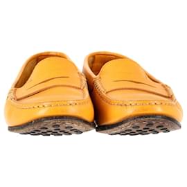 Tod's-Tod's Gommino Penny Loafers in Camel Yellow Leather-Yellow,Camel