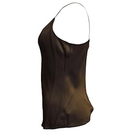 Theory-Theory Textured V-neck Camisole in Brown Viscose-Brown