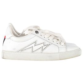 Zadig & Voltaire Baskets Basses à Logo Arrière en Cuir Blanc Blanc