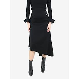 Ellery-Black asymmetric midi skirt - size UK 8-Black